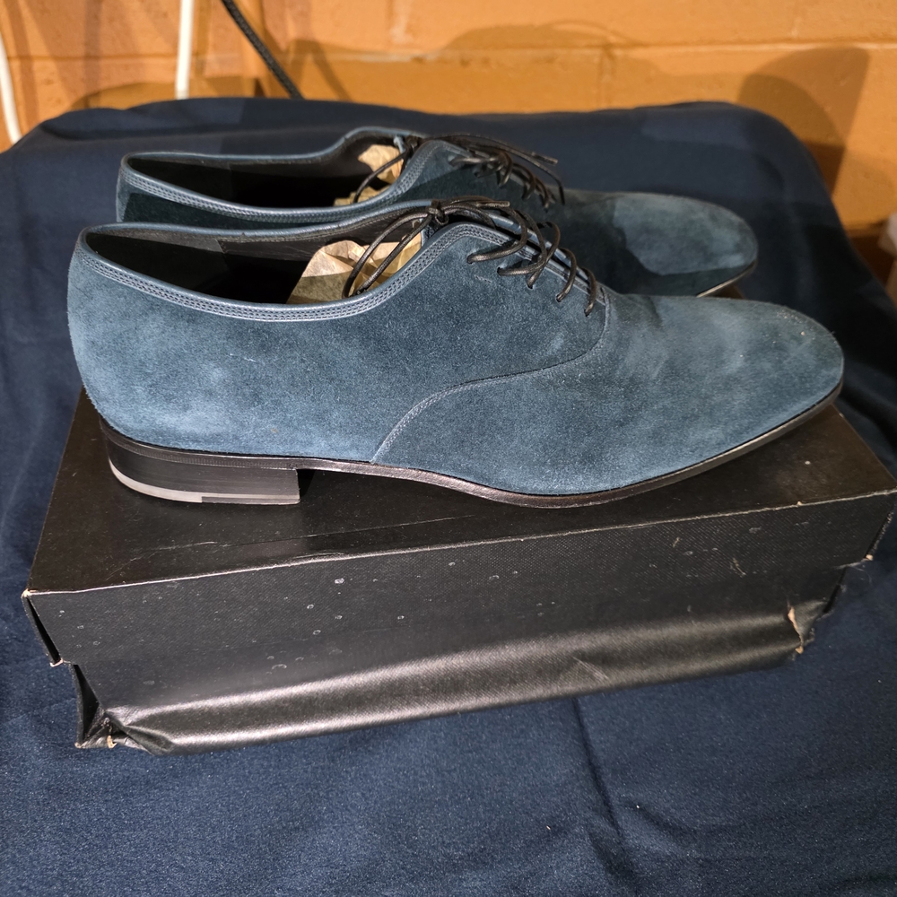 Men's Blue Suede Dress Shoes